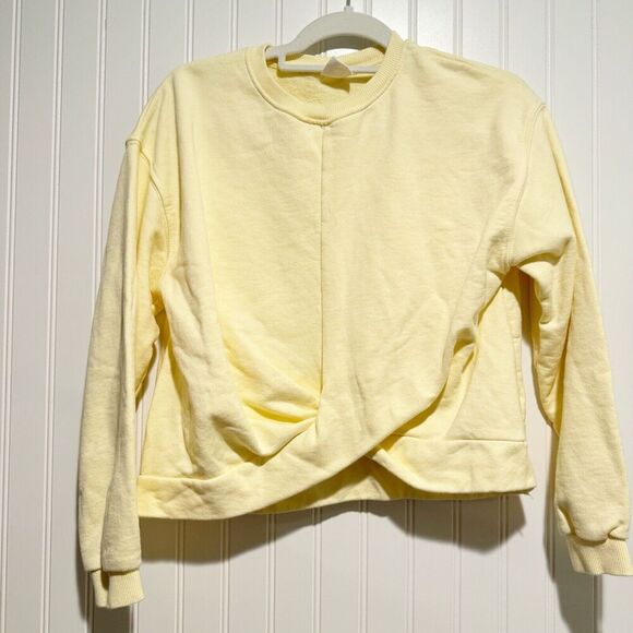 Zara Pale Yellow Twist Front Sweatshirt Girls 13/14 - Picture 1 of 5